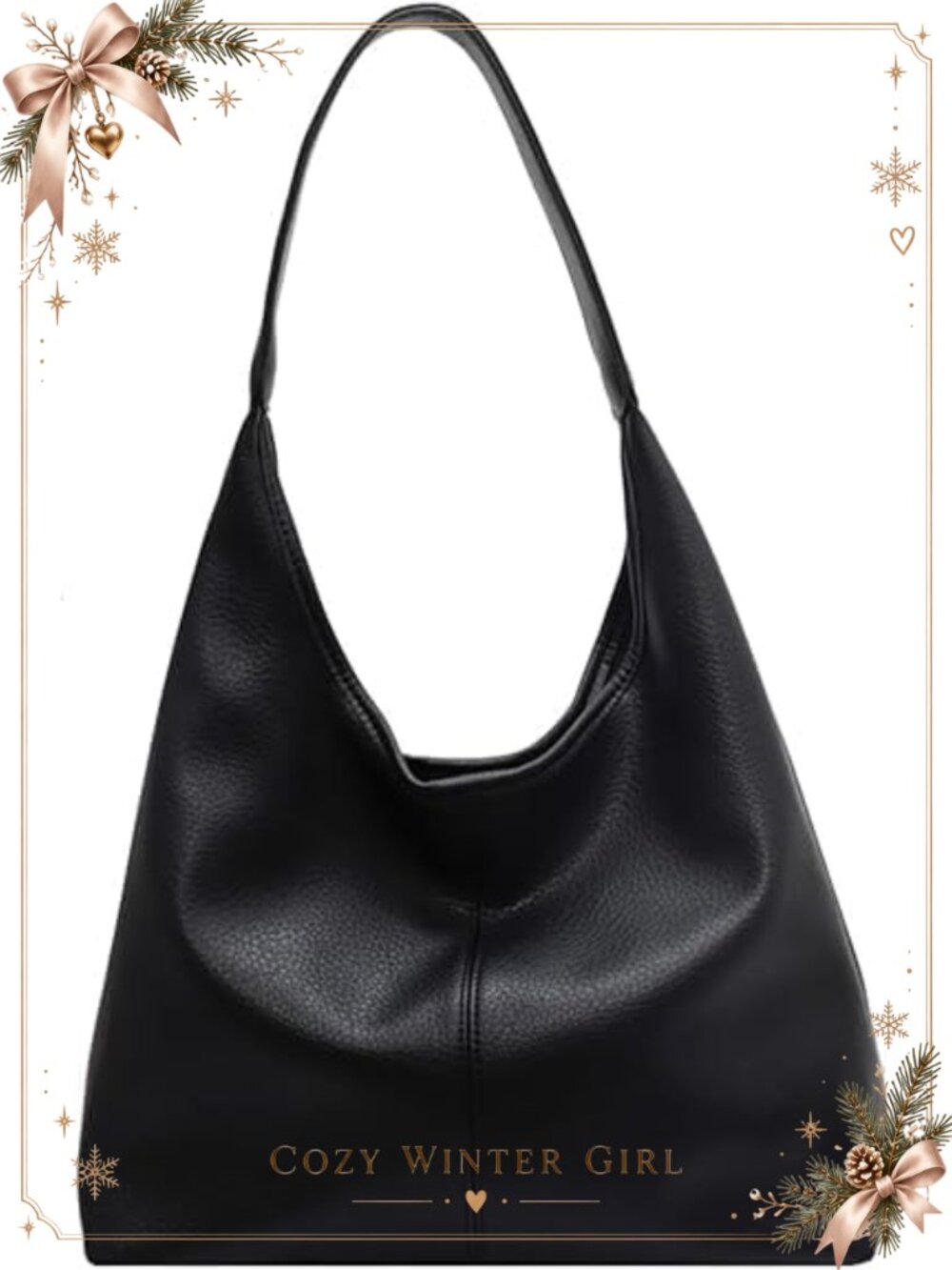 Slouchy Hobo Shoulder Bag Soft PU Leather Casual Tote Purse Everyday